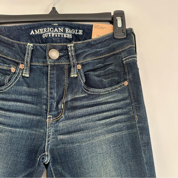 NWT American Eagle Outfitters No. 8262 Straight Dark Jeans Size 2 Short - Picture 3 of 10